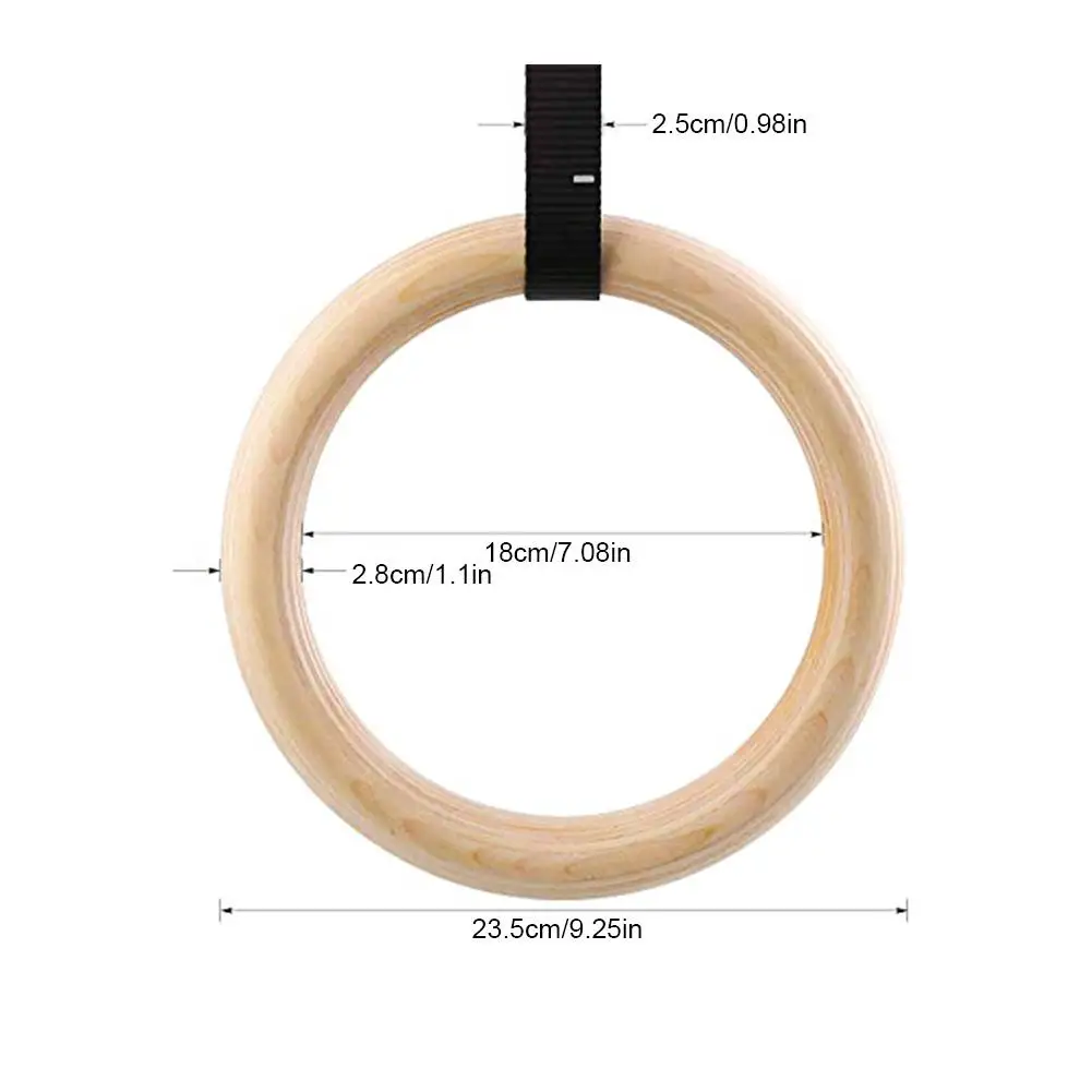 

1pc Birch Rings Fitness Gymnastics Training Ring 28MM 32MM Rings Lifting Rope Gymnastics Accessories Ring 1pc