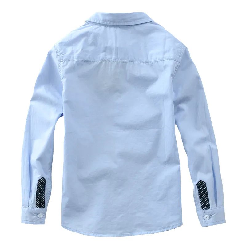 Children Boys Long Sleeve Shirts Cotton Solid Kids Clothing