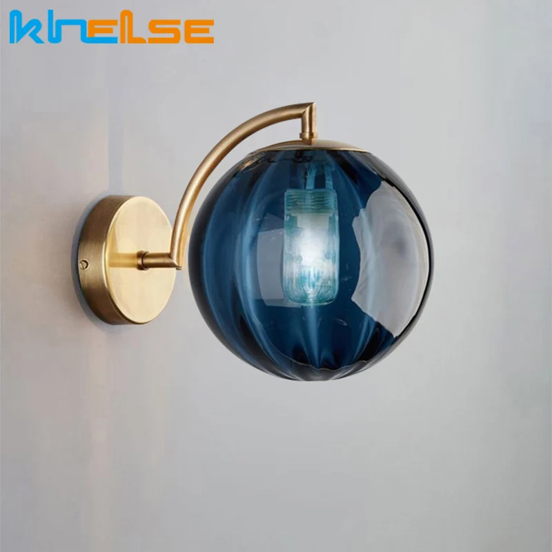 Modern Style G9 LED Wall Lamps Nordic Glass Ball Wall Lights For Passage Corridor Bedroom Bedside Lamp Wall Sconces 220V