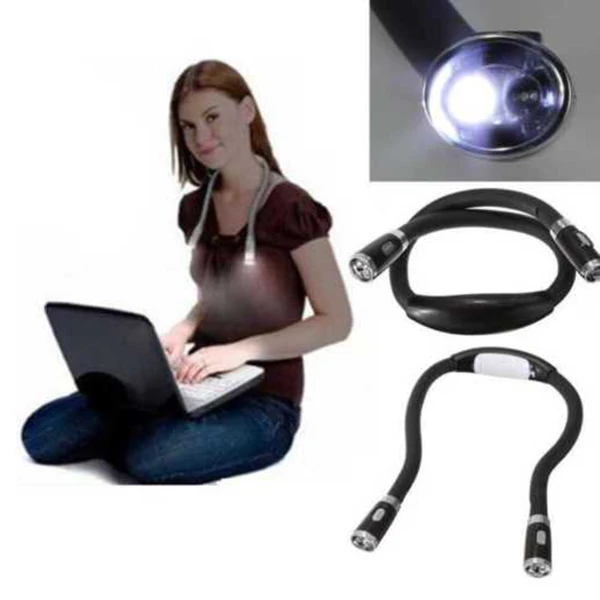 Handsfree LED Neck Light Adjustable Flexible Reading Light Knitting  Crocheting Book Light Bedside Reading Lamp For Work Running