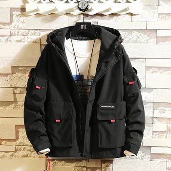 

Japanese Jacket for Men Casual Fashion Hip Hop Sports Jackets Spring Autumn Men's Army Loose Clothing Coat Streetwear