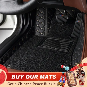 

Wire car floor mat For Toyota camry land cruiser 100 200 Prado 150 Leather Automotive interior Double layer Carpet protect mat
