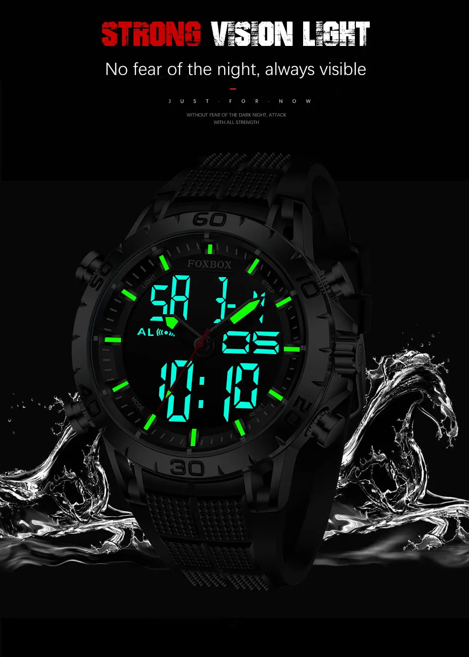 2022 New FOXBOX Men's Watch Military Sports Outdoor 30M Waterproof Man Digital Wristwatch Multi Functional Relogio Masculino+Box tide watches for fishing