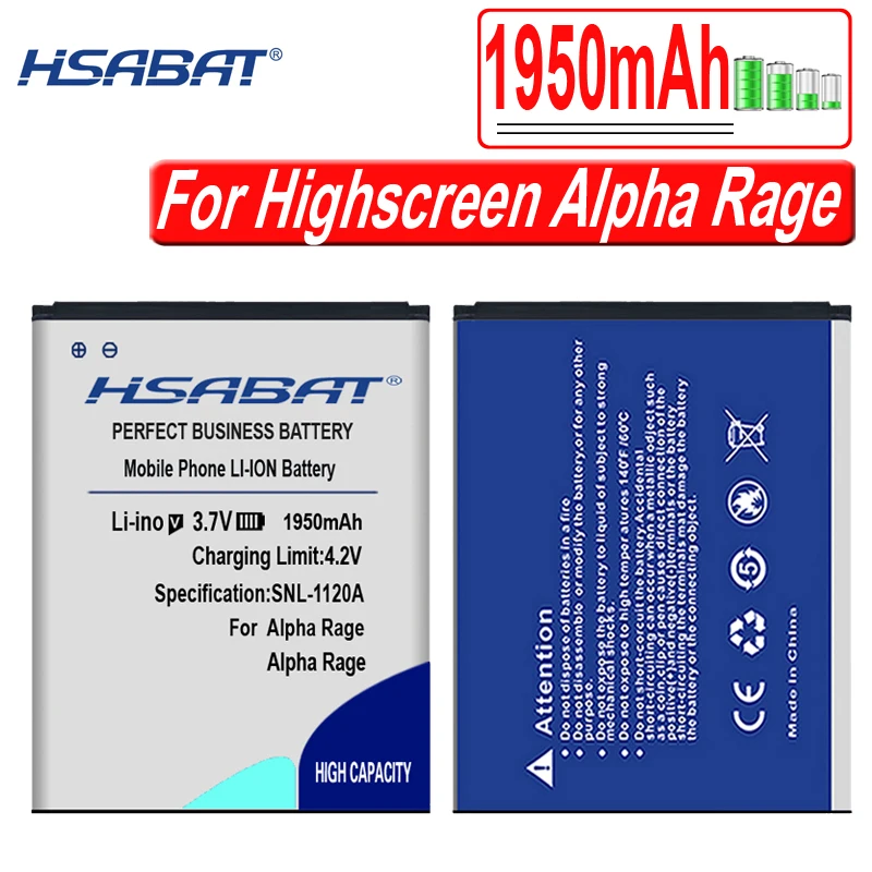 Аккумулятор HSABAT 100% 1950 мА · ч мобильный телефон литий-ионный для Highscreen Alpha Rage |
