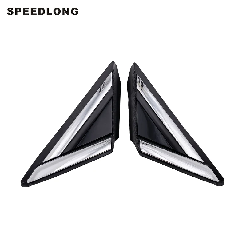 

1 Pair New Front pillar view mirror triangle covers molding with chrome trims for FORD FUSION 2013-2018