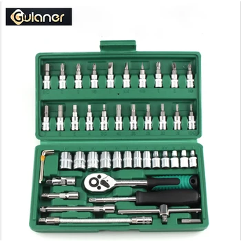 

46PCS Combination Tool Ratchet Wrench Set Batch Head Ratchet Pawl Socket Spanner Screwdriver Socket Set for Car Repair Tools