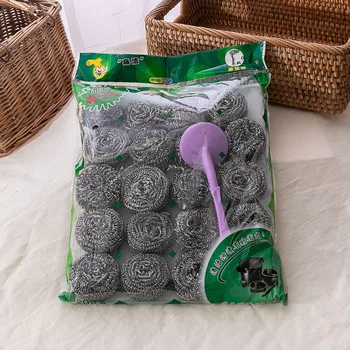 

Brush Pot Wash Dishes with Handle Large Size Steel Wire Ball Cleaning Ball Can Not Afford Wire Steel Wire Ball Kitchen Stainless