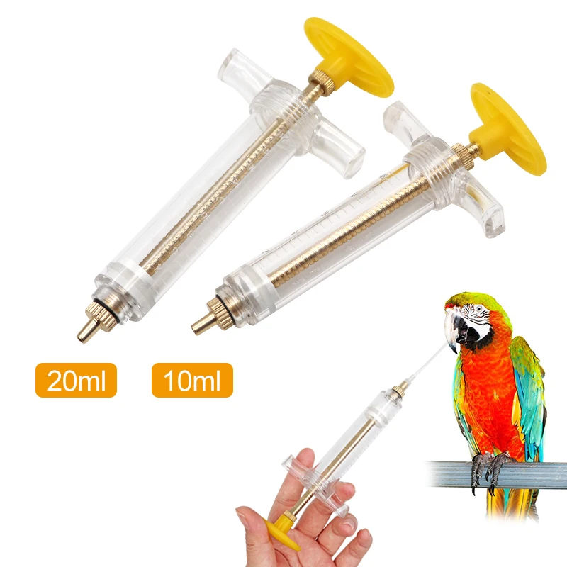 Alimentador de aves y loros, inyector de jeringa con cabezal de cobre, suministros de alimentación, alimentadores de aves, 10/20ml