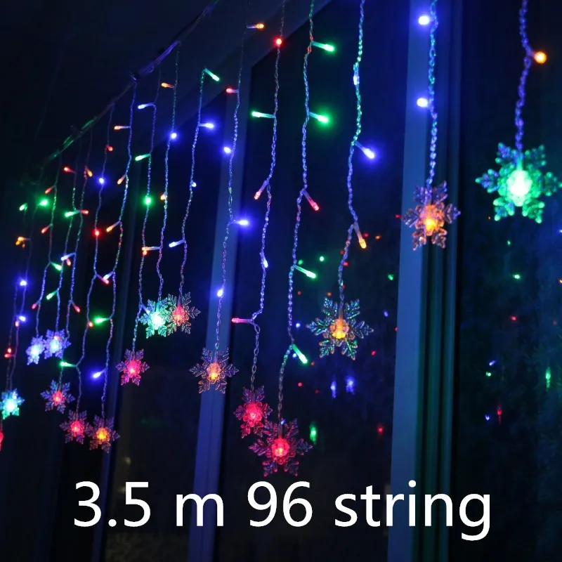 3.5m snow Colorful На Рождество, для детей возрастом от 3 м X 3 м 304 Шторы светодиодные гирлянды Рождественская гирлянда, рождественские украшения для дома, год украшения с утолщённой меховой опушкой, kerst. W - Цвет: 3.5m snow Colorful