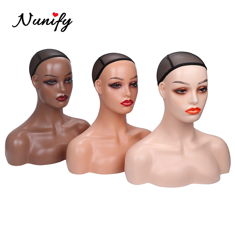 Mannequin Head with Shoulders for Wigs Styling Hat Display Holder Stand