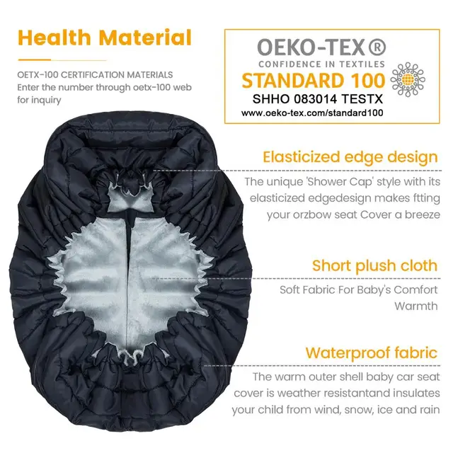Orzbow Baby Basket Car Seat Cover Warm Newborn Infant Carrier Cover Waterproof Baby Car Seat Envelope Newborn Footmuff in Travel 5