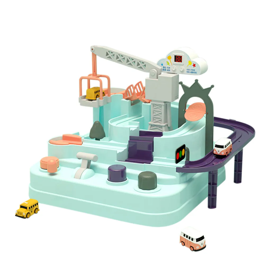 Детская блестящая обучающая игрушка на железной дороге, экологически чистая детская игрушка для приключений, машина макарон, цветные настольные игры, игрушки-головоломки для мальчиков и девочек - Цвет: Green