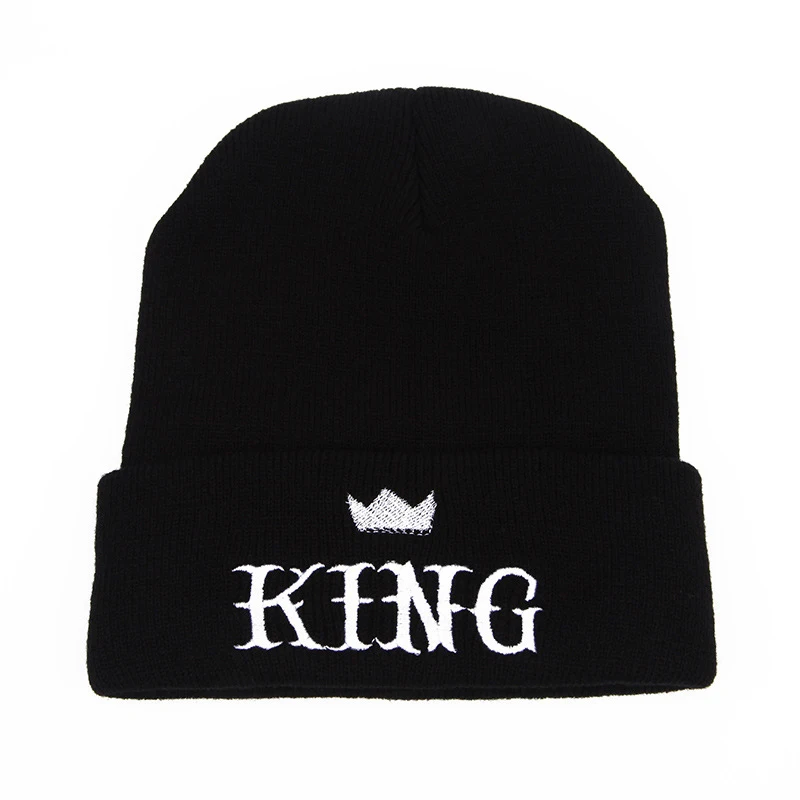Beanies CrownKING шапка королева письмо вышивка теплая зимняя шапка трикотажная шапка хип хоп для мужчин и женщин для любителей уличного танца облегающая шапка