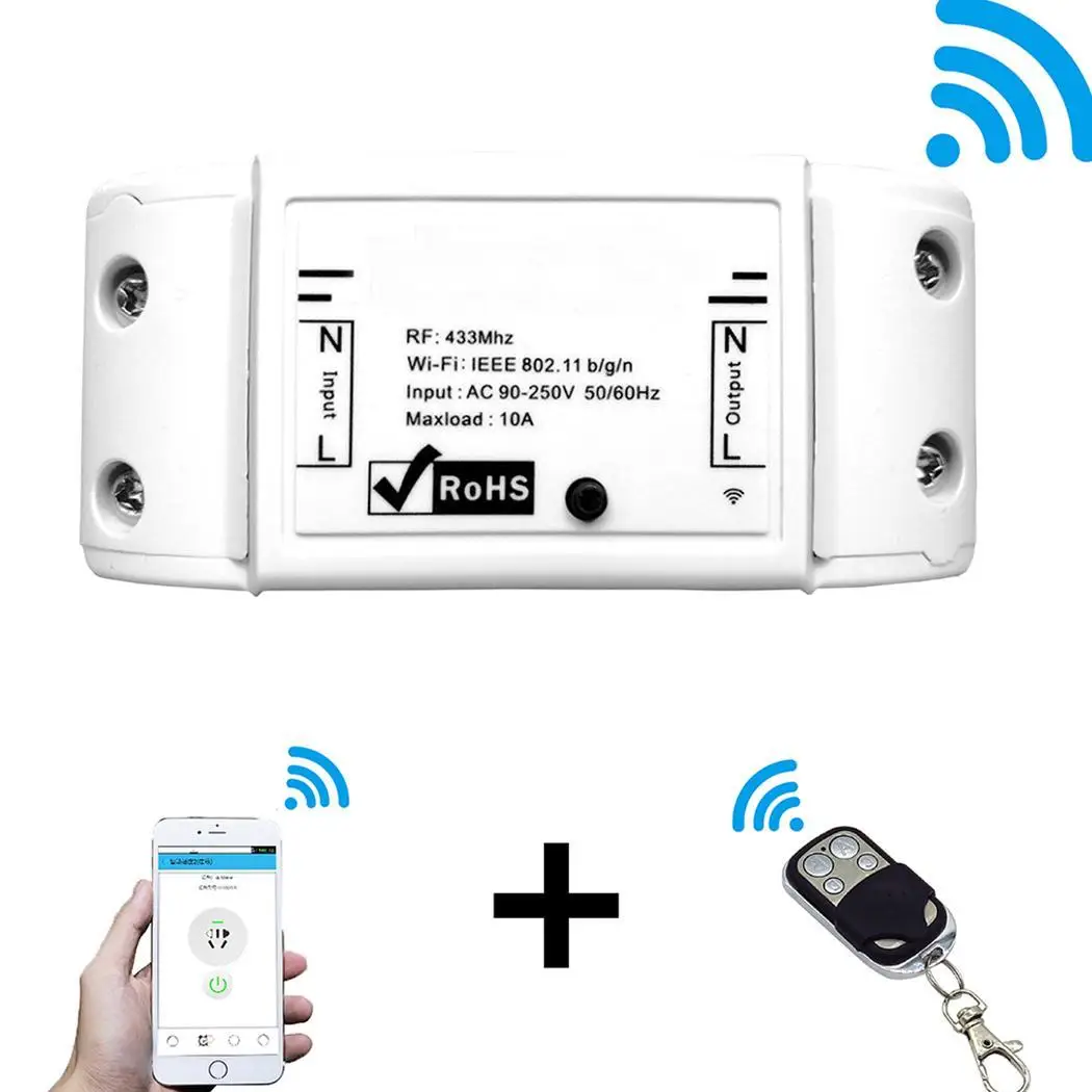 Пульт дистанционного управления RF WiFi Smart Switch 10A прерыватель 433 мгц радиочастотный приемник умный дом поддерживает МГц дистанционное управление
