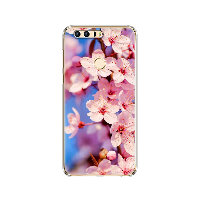 phone case for huawei honor 8 soft tpu silicon back cover 360 full protective printing clear coque