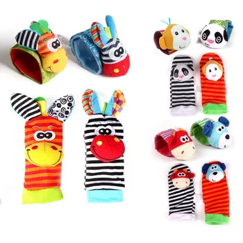 

Baby Rattle Baby Toys For 0-12 Months Cartoon Animals Wrist Rattle and Foot Sock Educational Toys