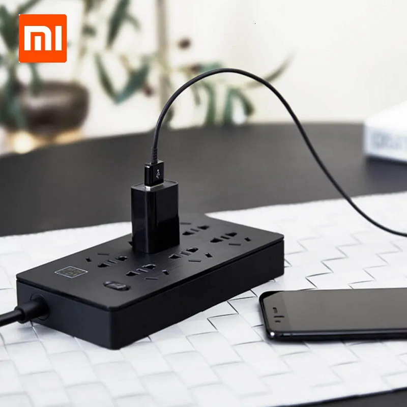 

Xiaomi Airgo Power Strip 6 Ports 3 USB Extension 6 Socket 3 USB Fast Charge 5V 2.1A Аor home and Travel