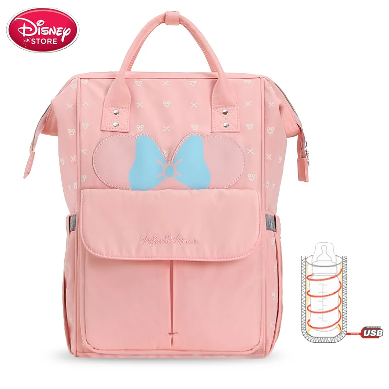 Оригинальные сумки для мам Дисней, рюкзак для подгузников для мамы, сумки с Микки Маусом для ухода за ребенком, дорожная сумка, USB бутылка с подогревом