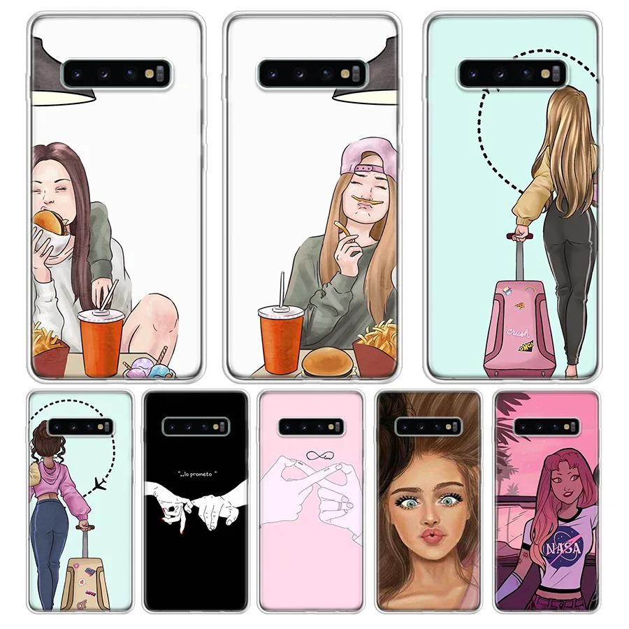 

Cartoon Best Friend Gril Phone Case For Samsung M10 M20 M30 M40 A10 A10S A20 A20E A30S A40 A50 A60 A70 Phone Case Cover