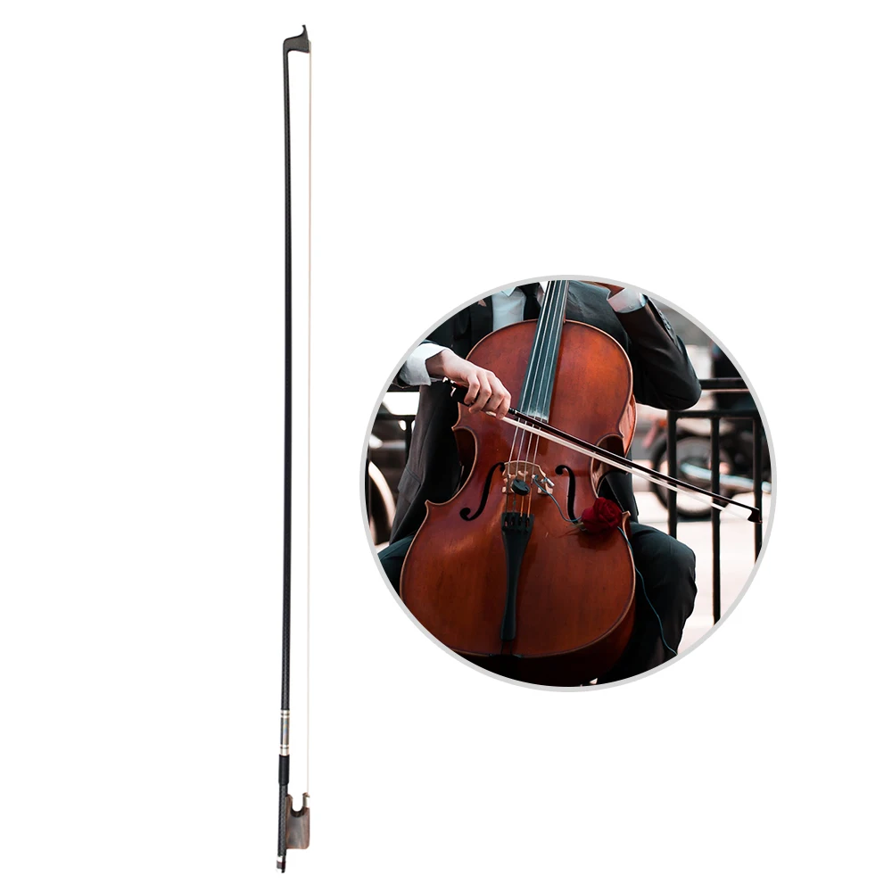 15/16 Inch Viola Bow Well Balanced Carbon Fiber Round Stick OX Bone Frog Horsetail Hair Viola Parts Accessories