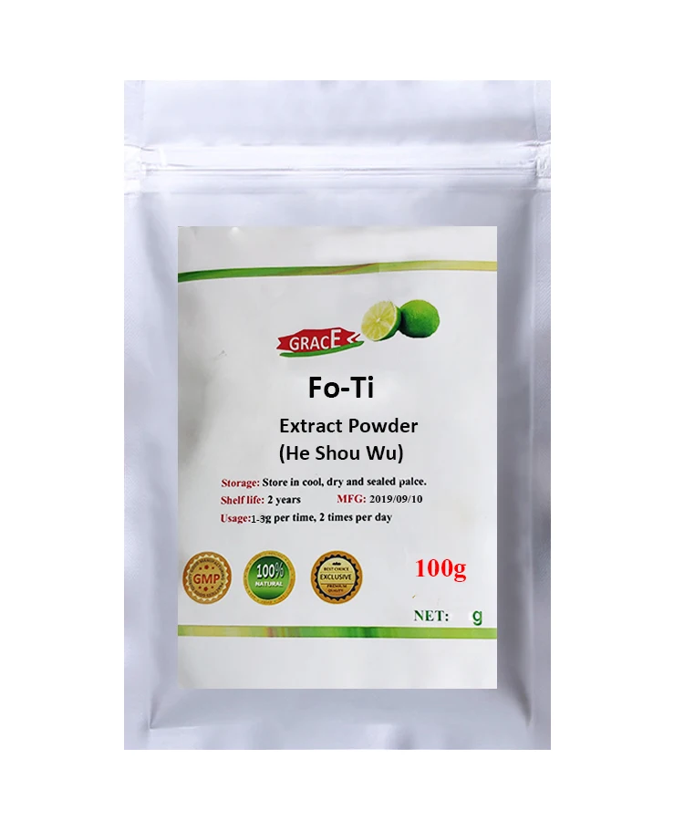 Puro do Extrato do pó de Fo-ti Extrato em pó para Promover o Crescimento do Cabelo Nutrir o Cabelo Polygonum Multiflorum Thunb Shou wu & pó he 3 fo ti polygonum multiflorum thunb he shou wu 03
