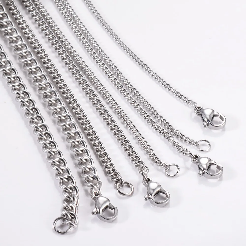 1 Stück Edelstahl-Kettenhalskette mit einfachen Gliedern, 1,5/2/3/4,5 mm, für die Herstellung von DIY-Anhängern und Schmuck. – Detail 4