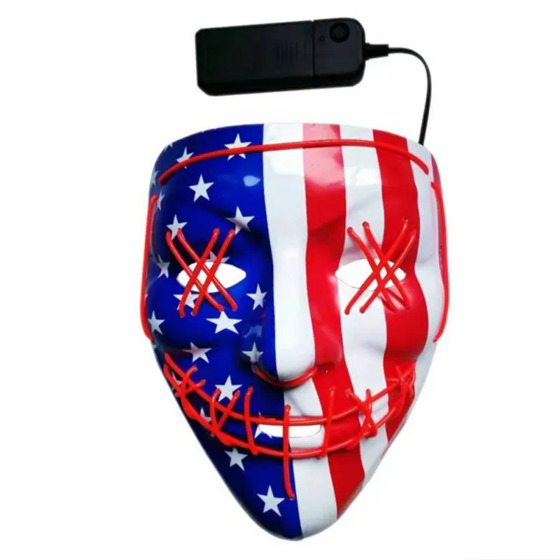 Halloween LED Light Up Party Masks The Purge Election Year Great Funny Flag Masks Festival Cosplay Costume Supplies Glow In Dark