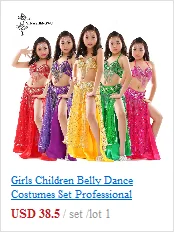 Новинка; Детские костюмы для танца живота; Лидер продаж; детская одежда для танцевального шоу; бюстгальтер+ юбка-шарф с блестками; комплект для танцев для девочек