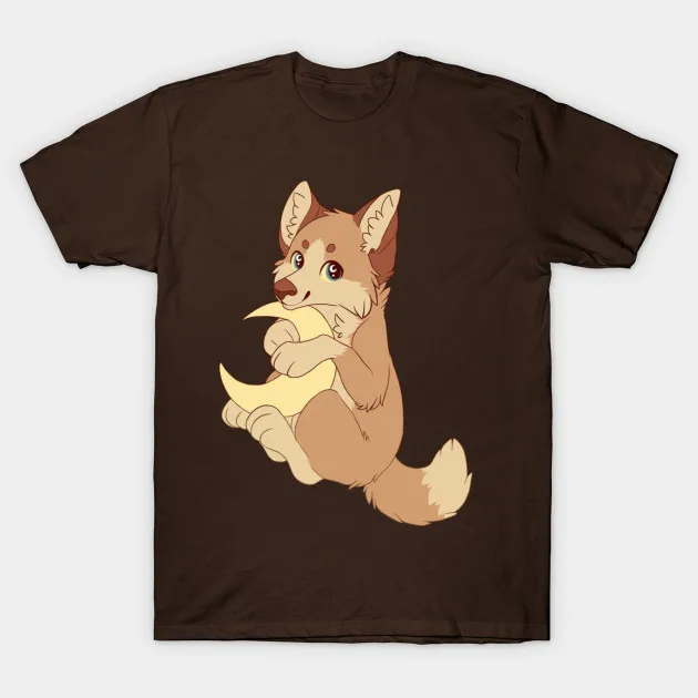 Men t-shirt Lunar Cute little moon wolf tshirt Women t shirt | Мужская одежда