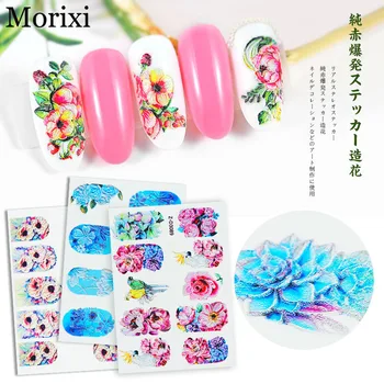 

5D nail art sticker flower pattern design water decals DIY nail manicure adhesive french Relief nail art sticker MZ169