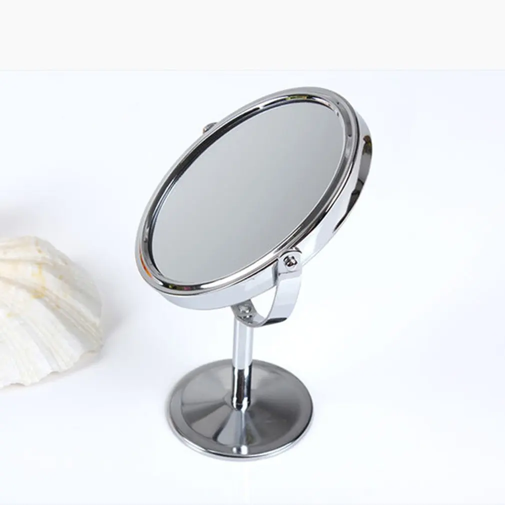 828t Korean Metal Mirror Makeup Mirror Dressing Mirrors Desktop Rotating1:2 Magnification Function women Make up tools