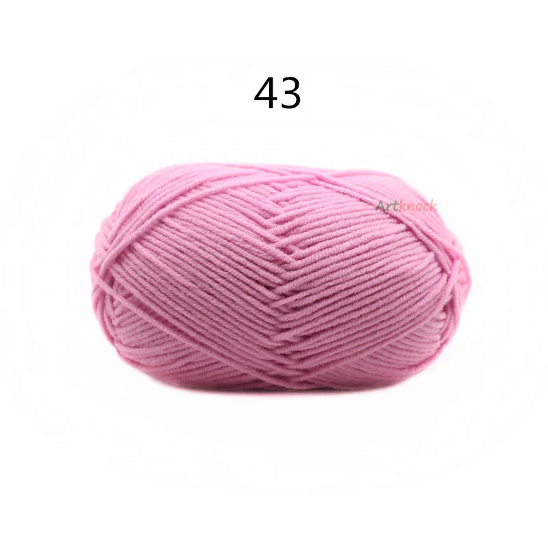 43 30pcs 30 шт. пряжа для вязания крючком 3 мм хлопчатобумажная пряжа Смешанная Ручная Пряжа 4 слоя - Цвет: 43 30pcs