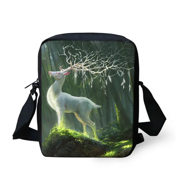 HaoYun 3PCs Set Kids School Backpack Fantasy Arts Deer Pattern School Book Bags Cute Animal Fashion Backpack/Flaps Bag/Pen Bags - Color: CDWX3911E