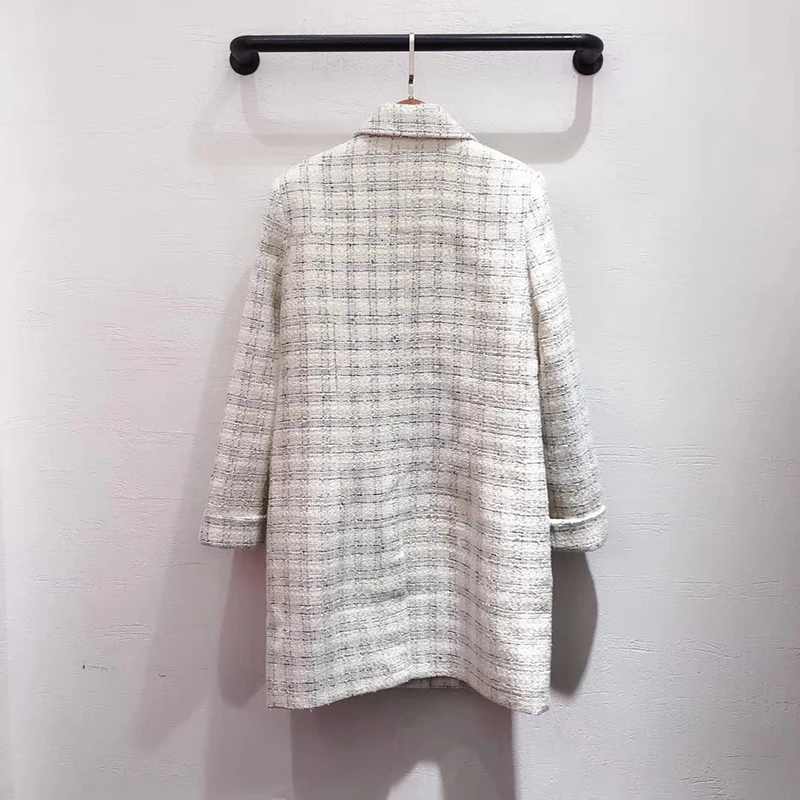Бренд Grand, куртка для женщин, Высококачественная шерстяная куртка с длинным рукавом, элегантная женская клетчатая куртка для зимы