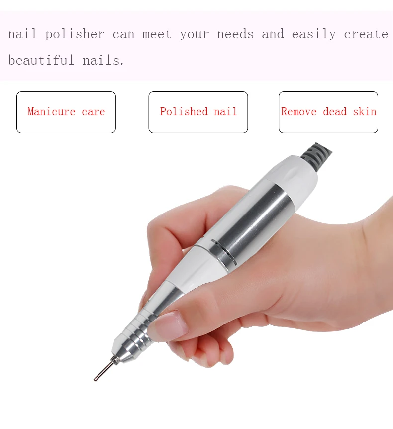 30000 об/мин Электрическая ручка для маникюра, дрель для ногтей, рукоятка для маникюра, педикюра, аксессуары, инструмент