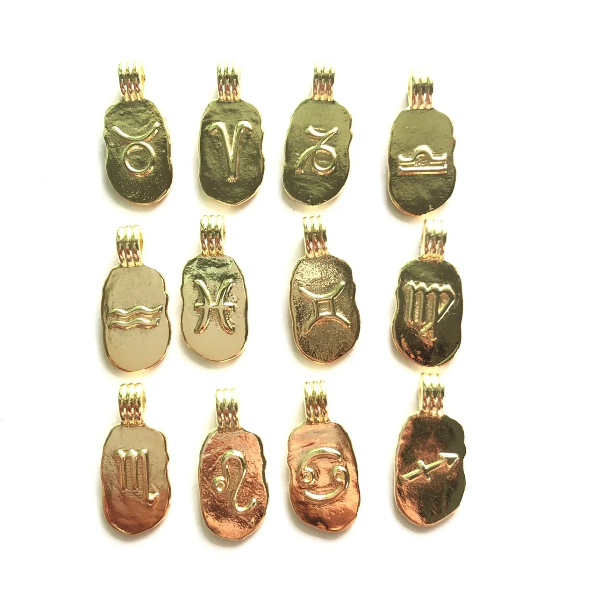 12pcs Zodiac Signs 12 Constellation Charms Gold Plated Pendant for