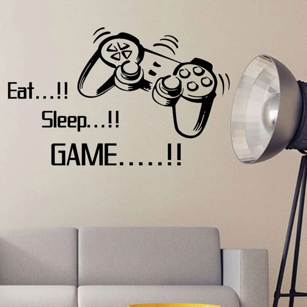 Eat Sleep Game Wall Stickers Boys Bedroom Letter DIY Kids Rooms Decoration Art  Creative Comfortable Warmth Quality Fashion