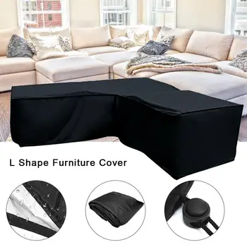 

2pcs Waterproof Corner Sofa L Shape Cover Rattan Patio Garden Furniture Protective Cover All-Purpose Outdoor Dust Covers 4 SIZE