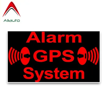 

Aliauto Alarm GPS System Black and Red Colorful PVC Car Sticker Waterproof Reflective Creative Decals Accessories,11cm*6cm