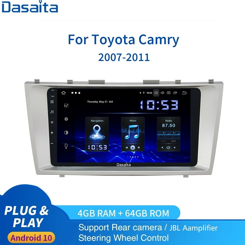 9&quot HD 1280*720 Radio 1 din Android 10.0 for Toyota Camry Headunit 2006 2007 2008 2009 2010 2011 4*50W DSP GPS Navigation | Автомобили