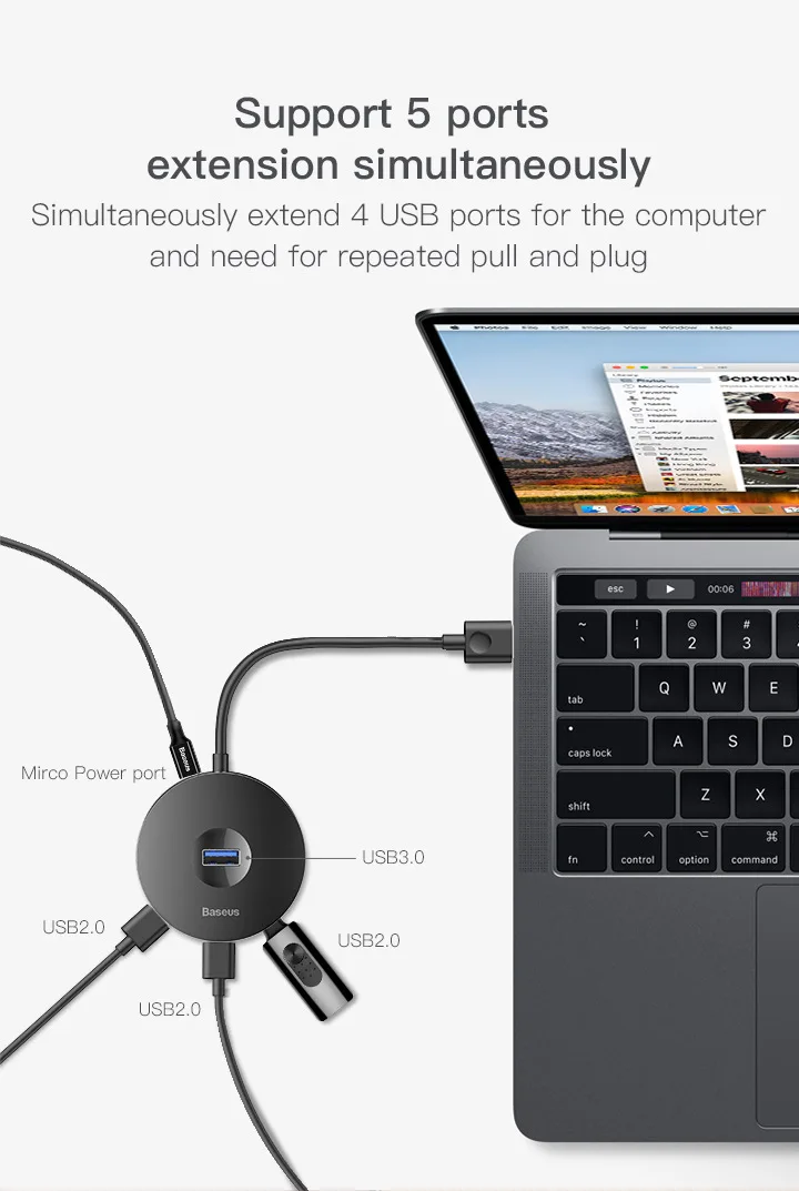 Usb-хаб USB 3,0 концентратор 2,0 Мульти USB разветвитель адаптер 4 Порты Скорость мини несколько 3 хаб usb3.0 хаб порт USB-концентратор Эспандер для ПК