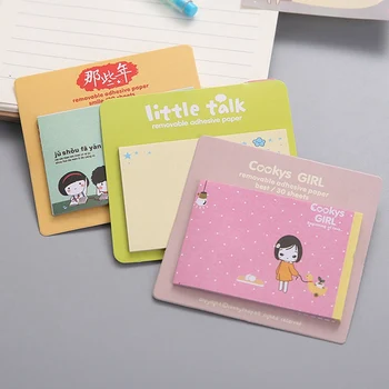 

5Pcs Cute Little Cartoon Girl Series N Times Memo Pad Sticky Notes Bookmark School Office Stationery Supply