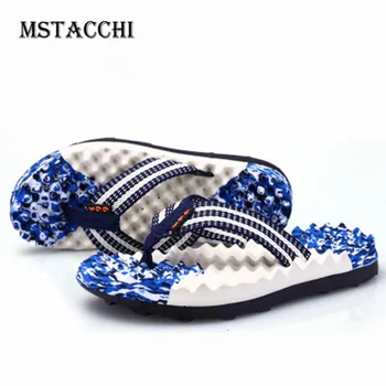 

MStacchi Summer New Massage Male Flip Flops Tide Outdoor Personality Men Sandals Beach Leisure Anti-Skid Slippers Wear Men Shoes