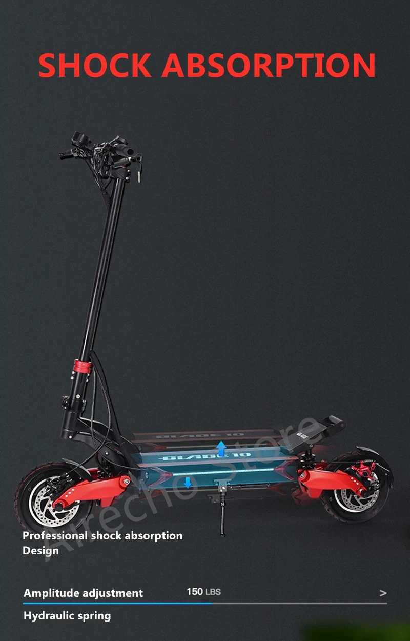 10-дюймовый внедорожный клинок 10 KickScooter умный электрический скутер 52 в 2000 Вт складной 65 км/ч двойной мотор скейтборд Поддержка 2 зарядное устройство