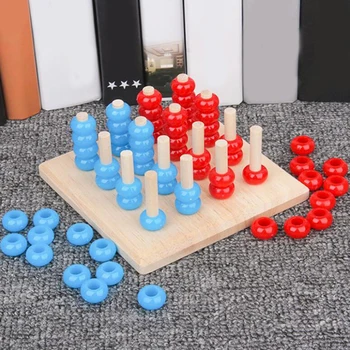 

Kids Wooden Toys Four Chess Three-dimensional Five Chess Force Board Game Baby Early Educational Toys