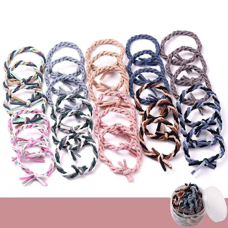 

20Pcs/Lot Korean Style Women Hoops Cute Scrunchie Headdress Box Set Elastic Hair Bands Braided Rope Twist Girls Hair Accessories