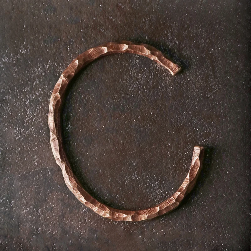 Metal Bracelet Jewelry Hammered Copper Bracelet Rustic Steampunk Retro Punk Handcuff Bangle Viking Handmade Bracelet