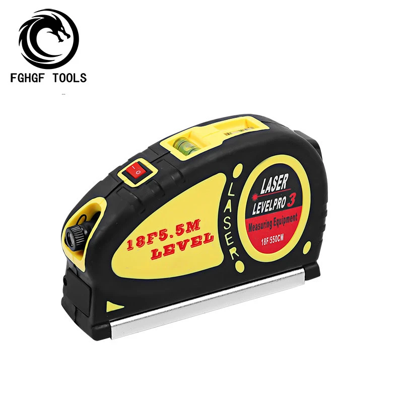 

FGHGF Laser Infrared Level Mini- High-precision Small-sized Ten Word Line Function More Line Throwing Apparatus Tape 5.5 Meters