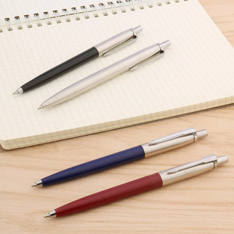 Luksusowa jakość 07 kulkowy długopis metalowy kolor ze stali nierdzewnej naciśnij długopis signature długopis biurowe artykuły biurowe nowy