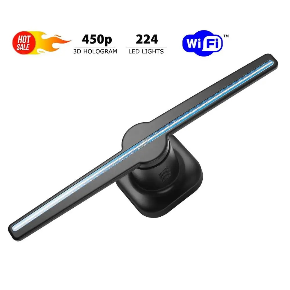 

3 way led bulb 3d display fan 3d holograph fan led display hologram projector advertising customized photos videos 224 lamp